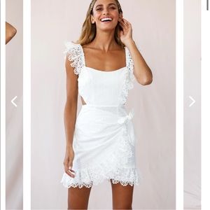 White lace wrap dress